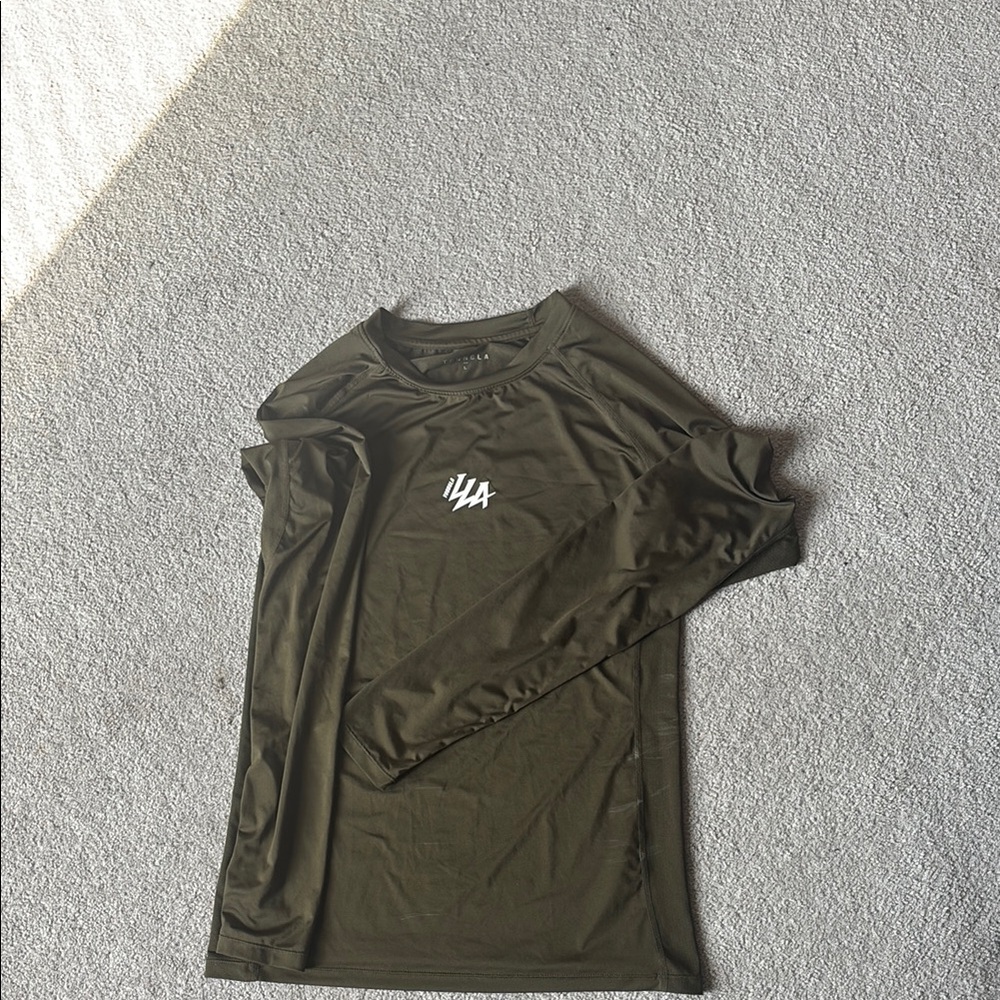 Olive Long Sleeve Shirt with Logo
